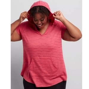 26/28 4x Livi striped hooded tunic Lane Bryant